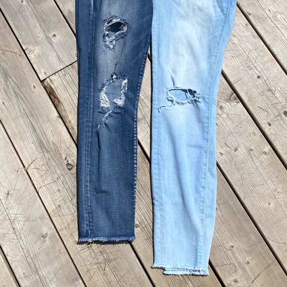 American Eagle Jeggings (ripped) size 10 & Tommy Hilfiger skinny Jeans size 8 - Picture 4 of 5